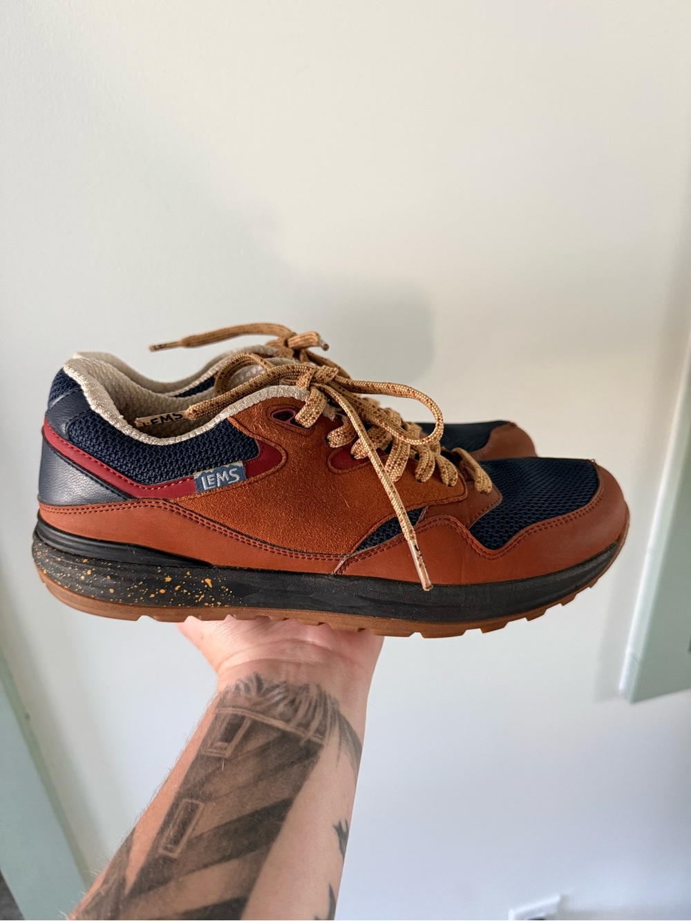 LEMS Women's Navy & Brown Trailhead Hiking Sneakers - Picture 2 of 8